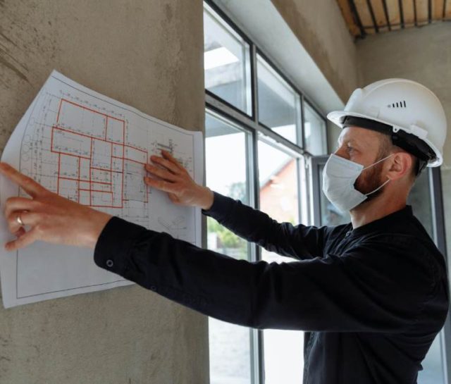 Contractor looking into drawing