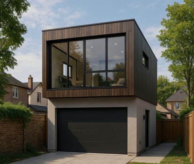 Beautiful house with big glass windows